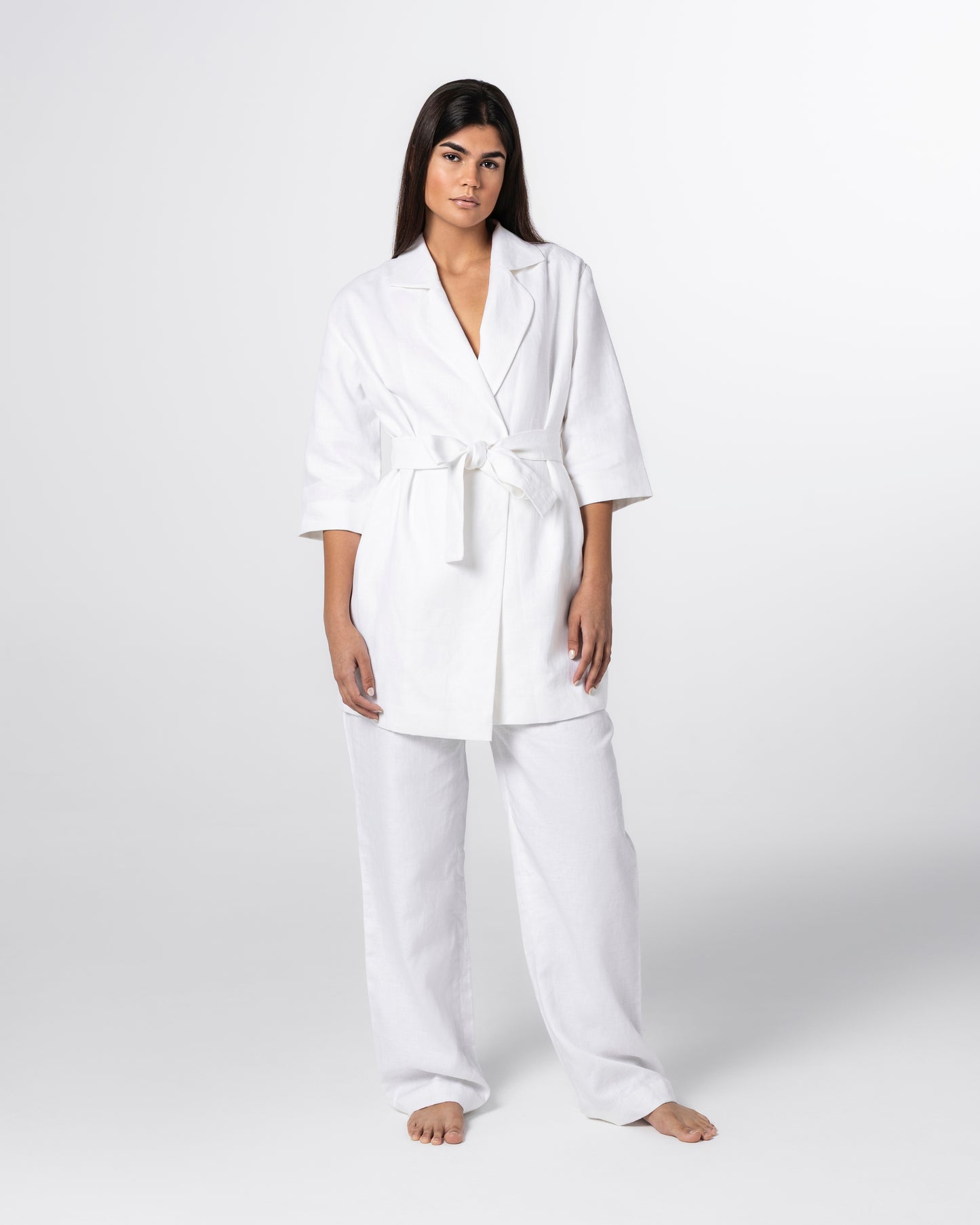 The Linen Wrap Jacket & Trouser Set