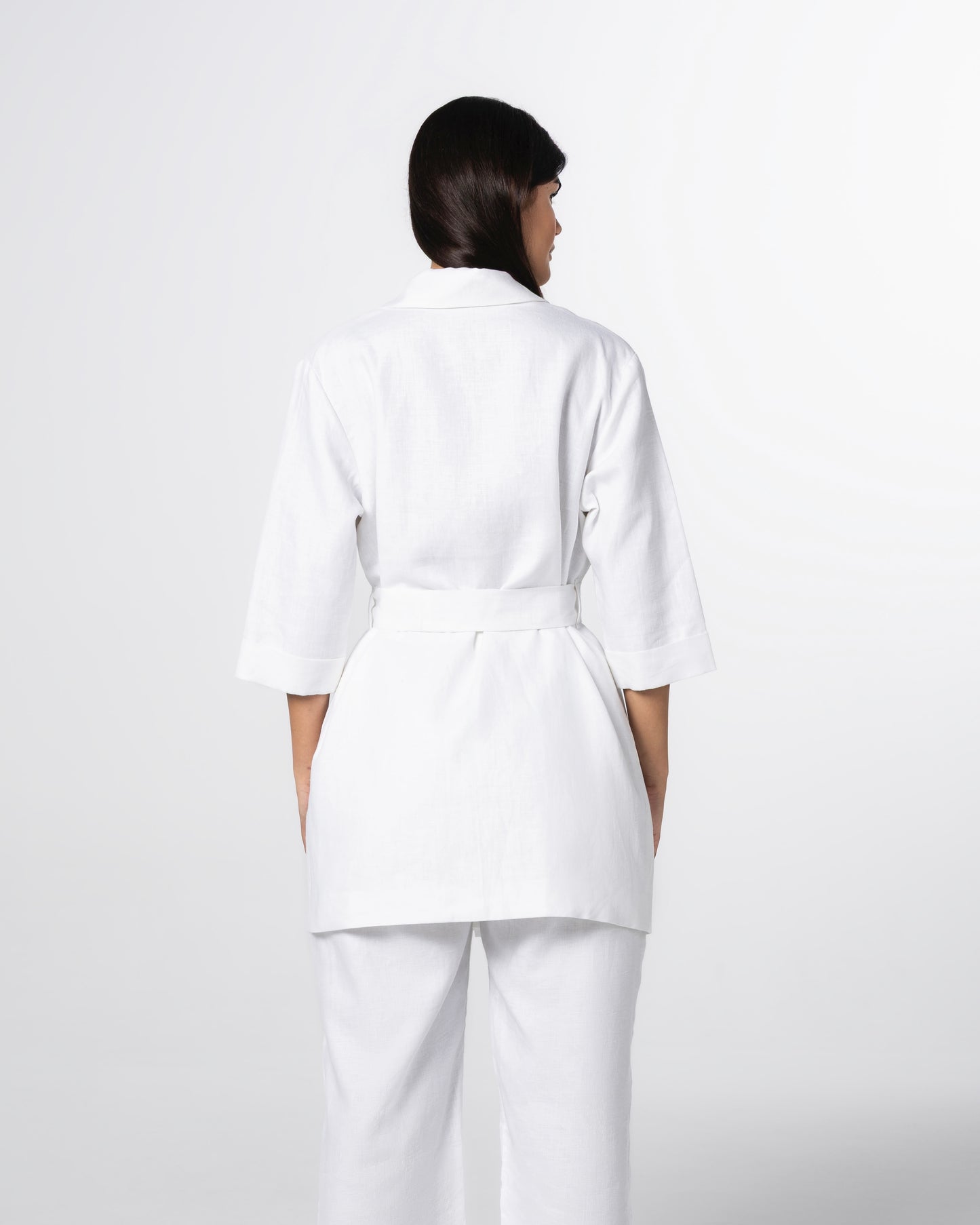 The Linen Wrap Jacket & Trouser Set