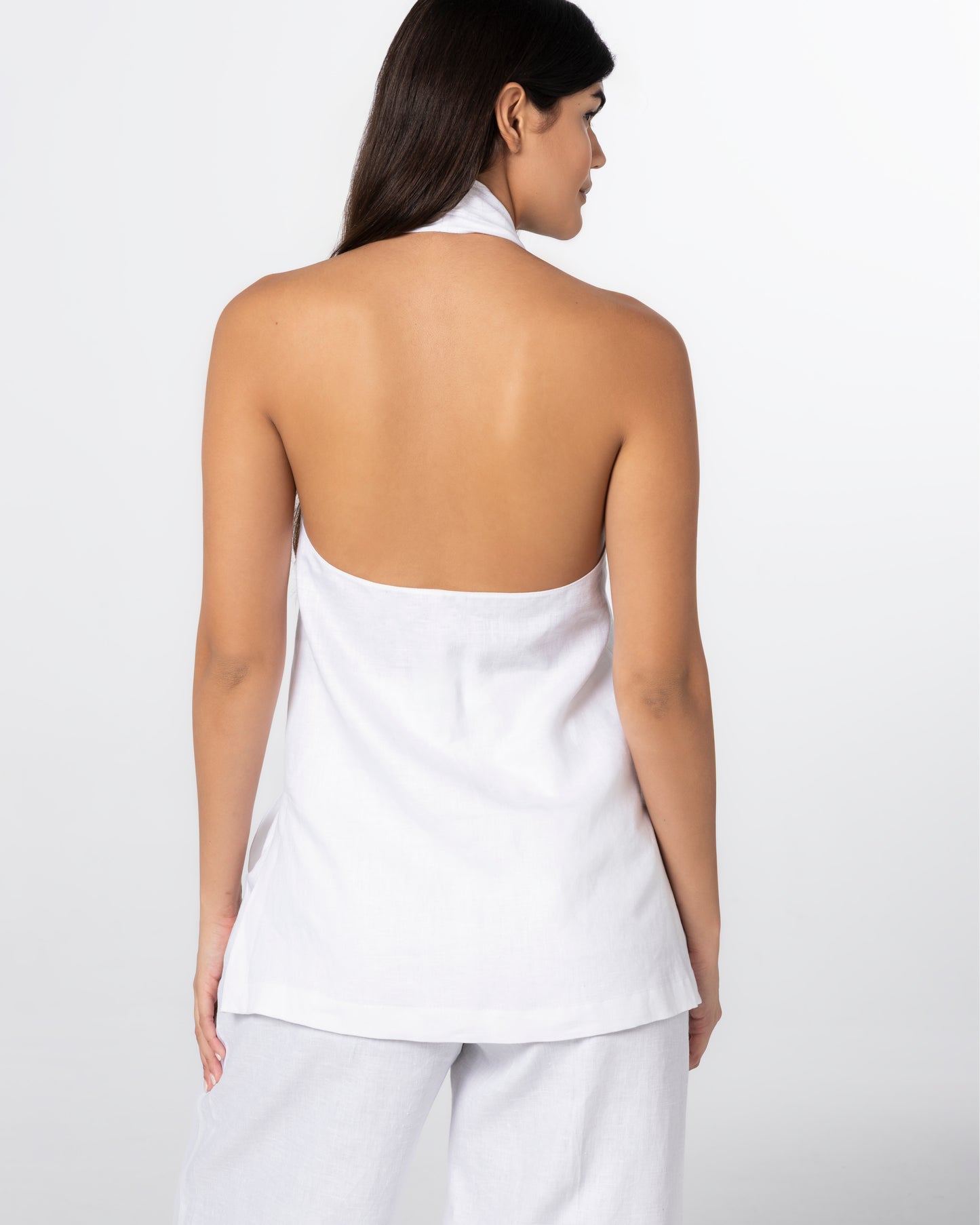The Linen Halter Top