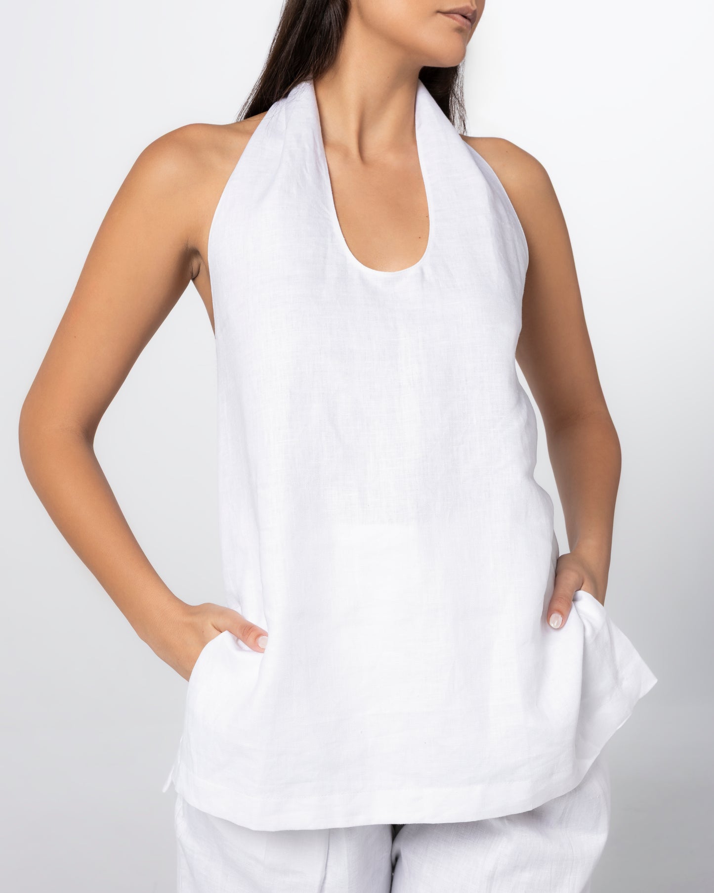 The Linen Halter Top