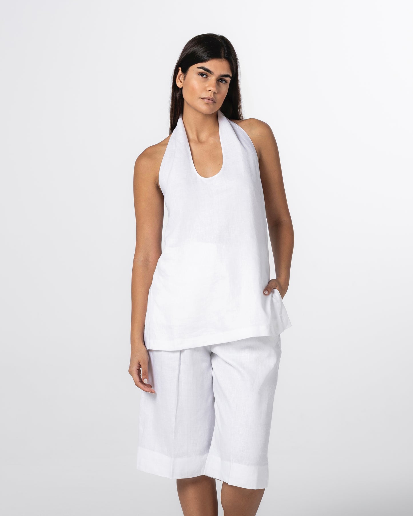 The Linen Halter Top
