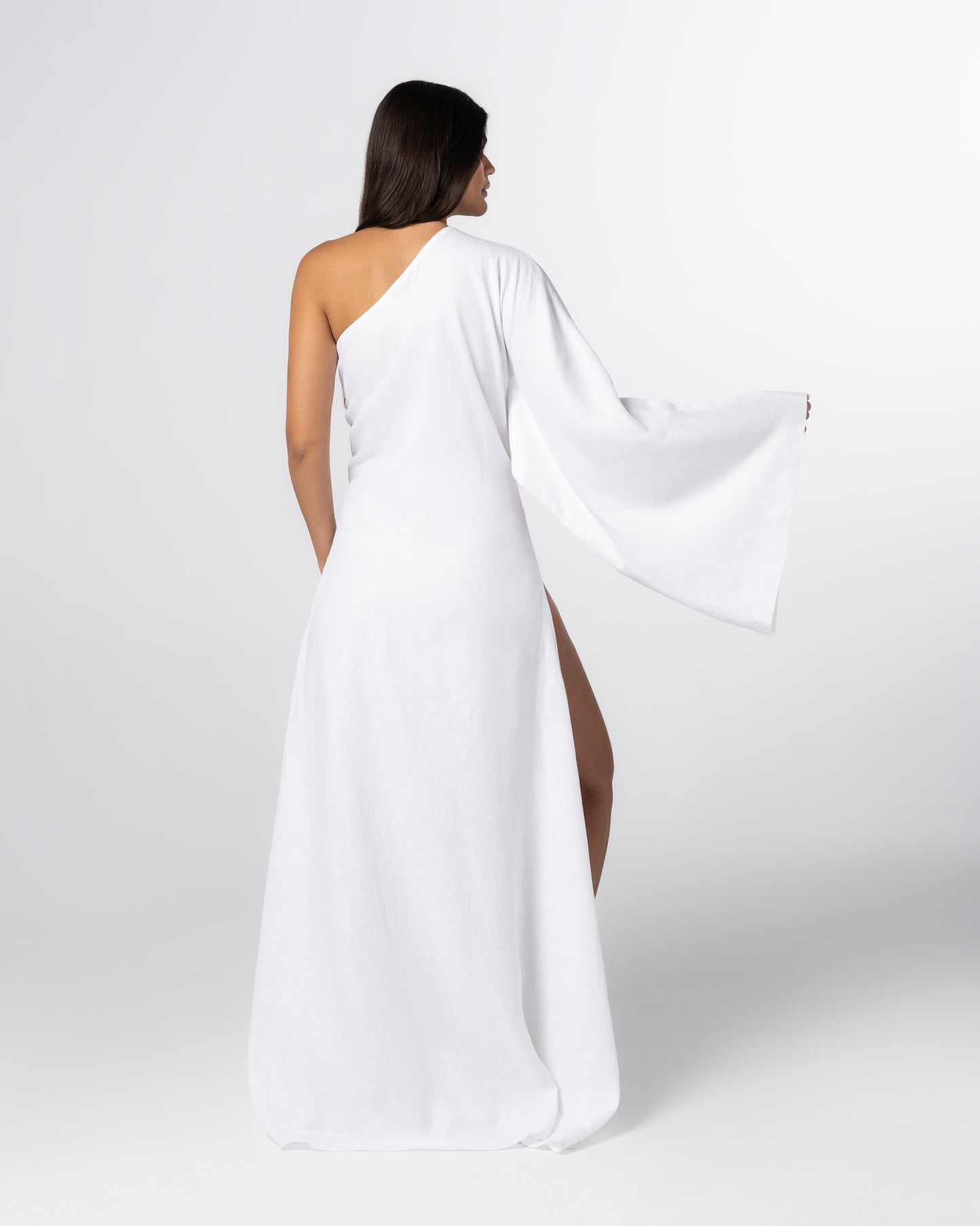 The One-Shoulder Linen Maxi Dress