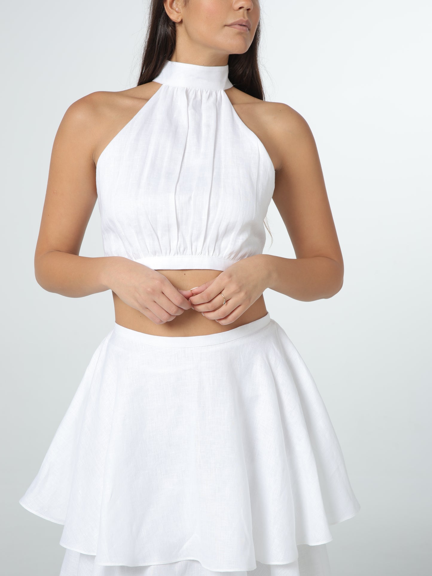 The Tiered Linen Maxi Skirt Set