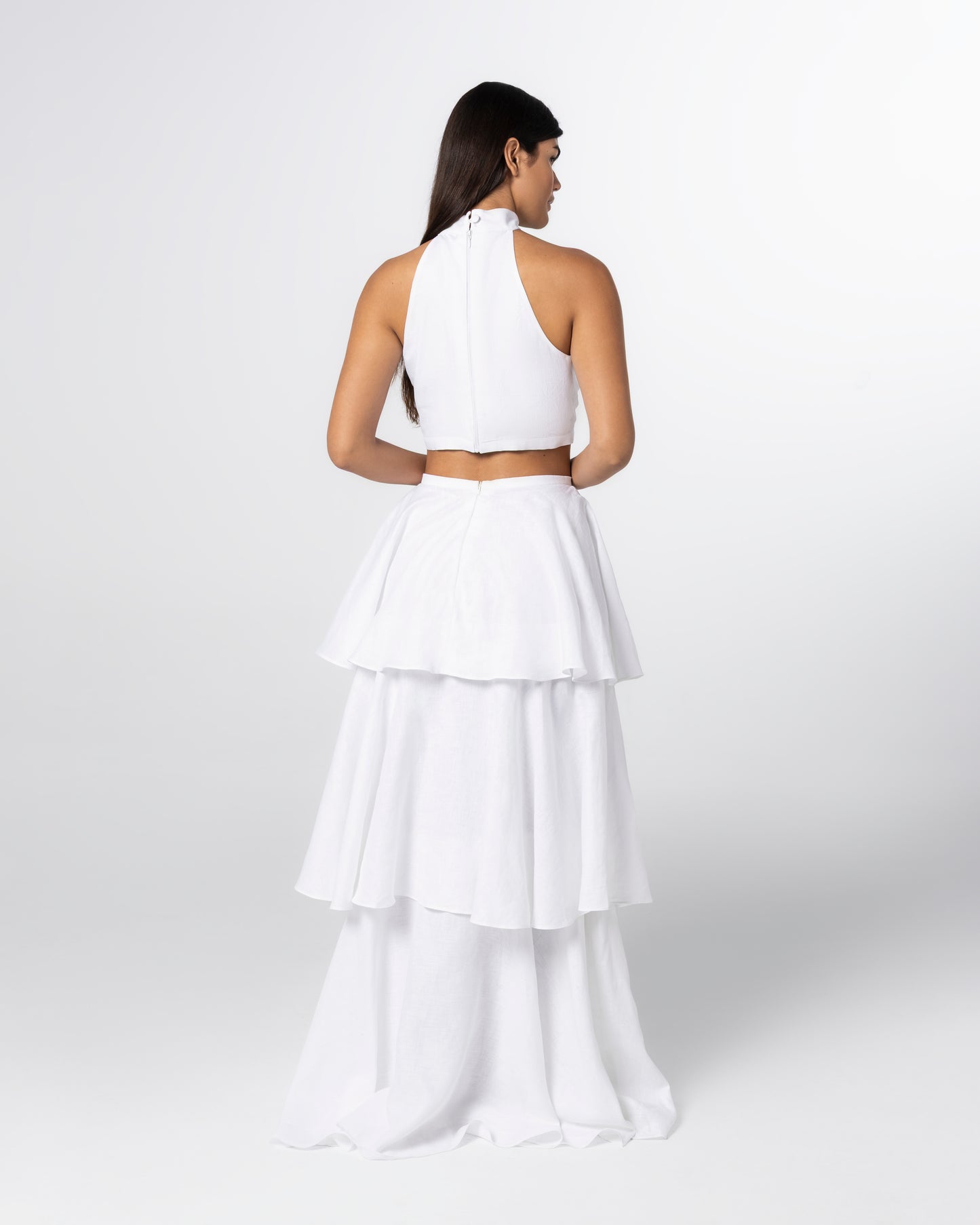 The Tiered Linen Maxi Skirt Set