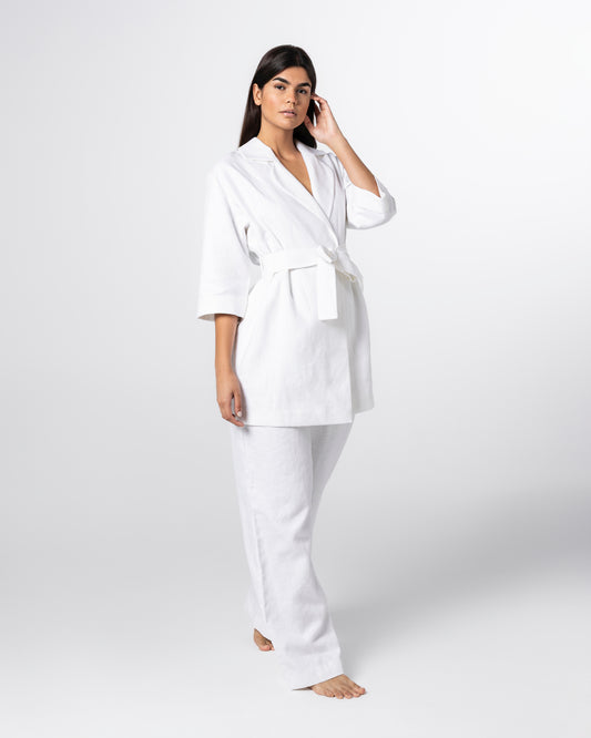 The Linen Wrap Jacket & Trouser Set